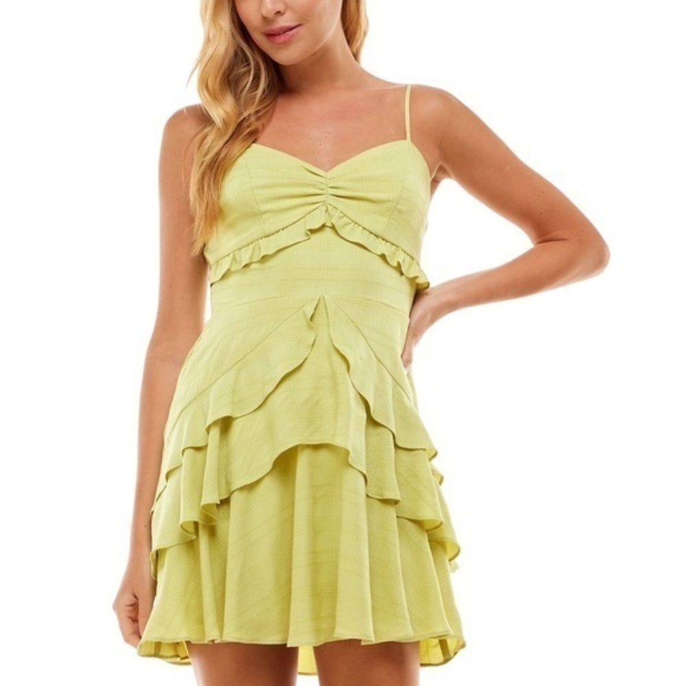 Women’s Dresses | Chartreuse Ruffled Dress